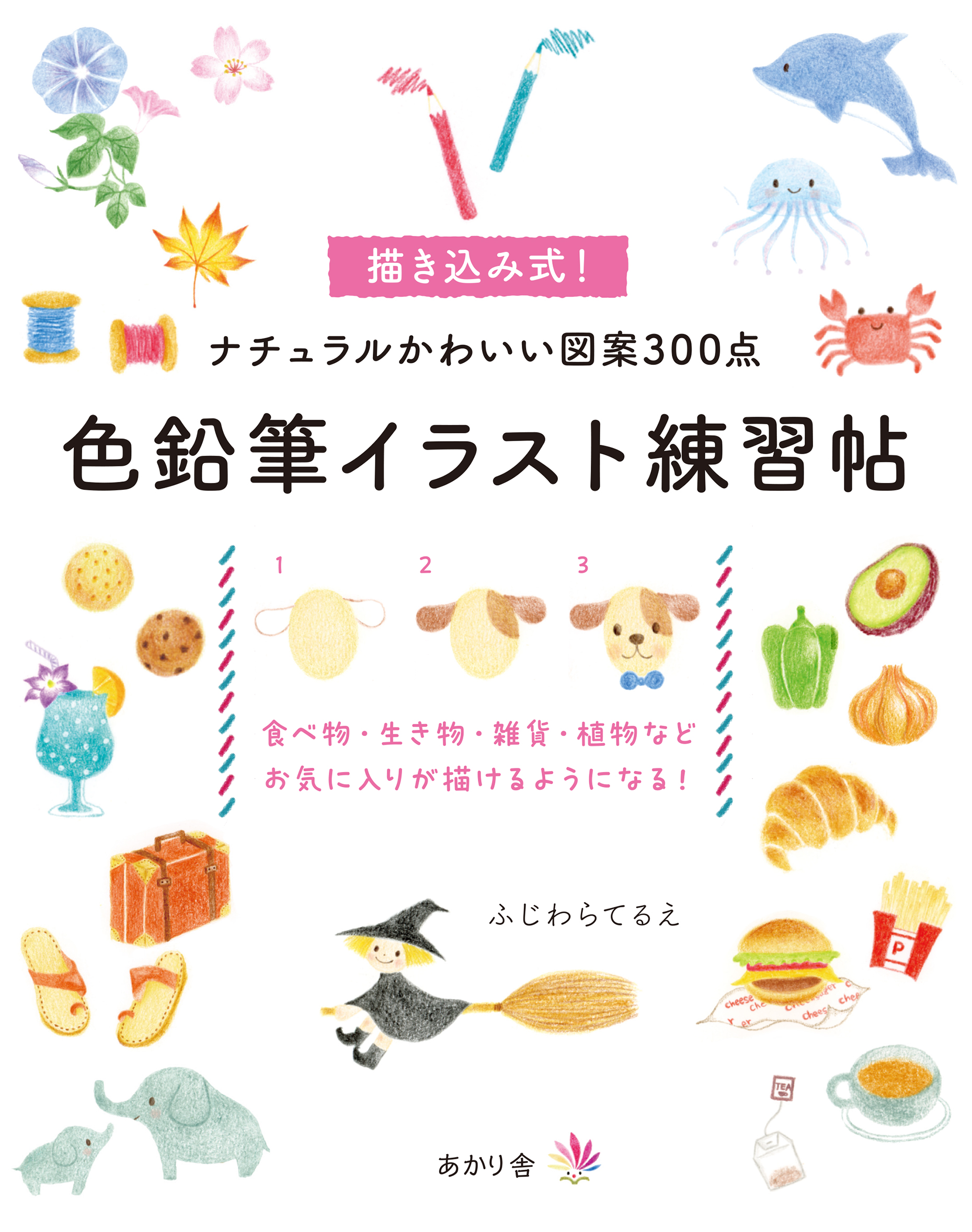 色鉛筆イラスト練習帖　描き込み式！ナチュラルかわいい図案300点